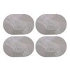 4PCS Oval Placemats Anti Slip Washable Table Mats PU Leather Place Mats for Restaurant Kitchen Hotel 18x12in