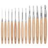 Premium Wooden Handled Crochet Hook Set - Solid Wood Round Hooks for Knitting and Crochet Projects.