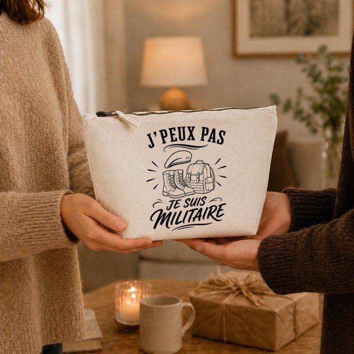 Trousse de toilette - PLANETEE - J'peux pas minimaliste - Beige - 100% coton - 3 L