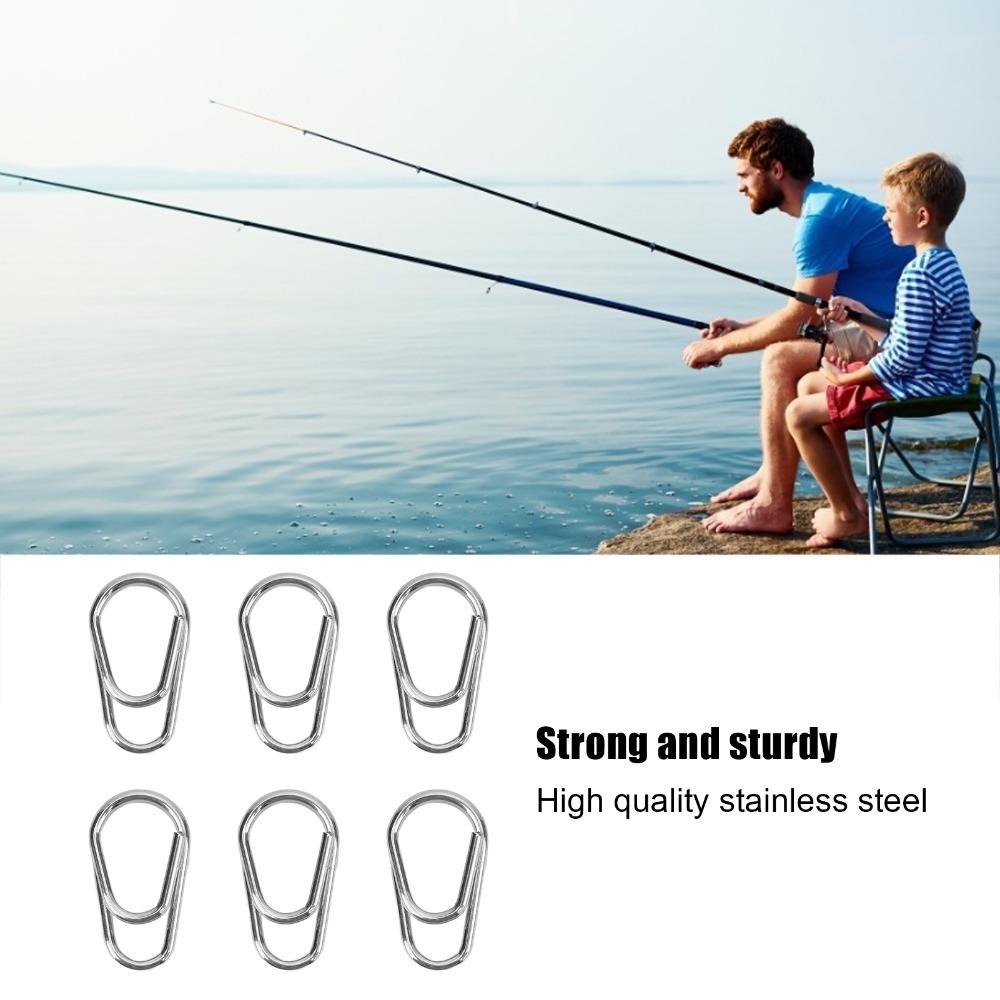 100PCS Lightweight Fishing Lure Connectors Stainless Steel Fishing Split Rings  Lure Rigs
