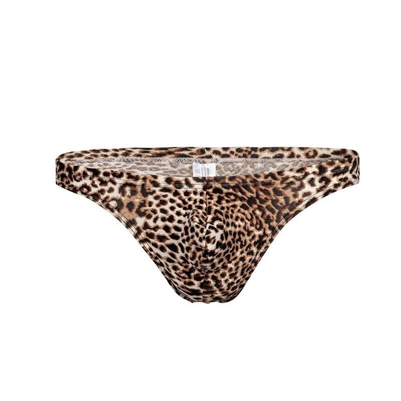 Men's Leopard Print Sexy Panties Thong Stimulated Pocket T Pants Narrow Edge Pants Sex Men's Pants B205