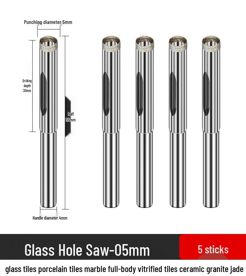 

6mm Glass & Tile Hole Saw Bit for Marble, Porcelain, and Ceramic