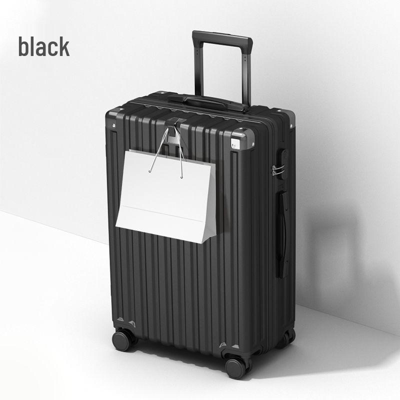 Durable Leather Carry-on Trolley with Combination Lock for Students and Men