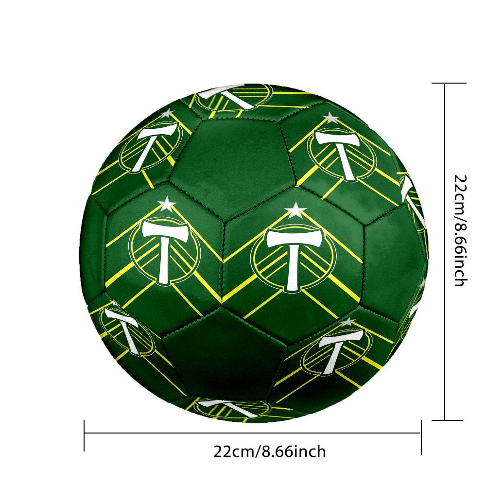 Portland Timbers Indoor Soccer Ball Colorful All Ages Size 5 Machine Stitched PVC Competition Ready Durable High-Bounce