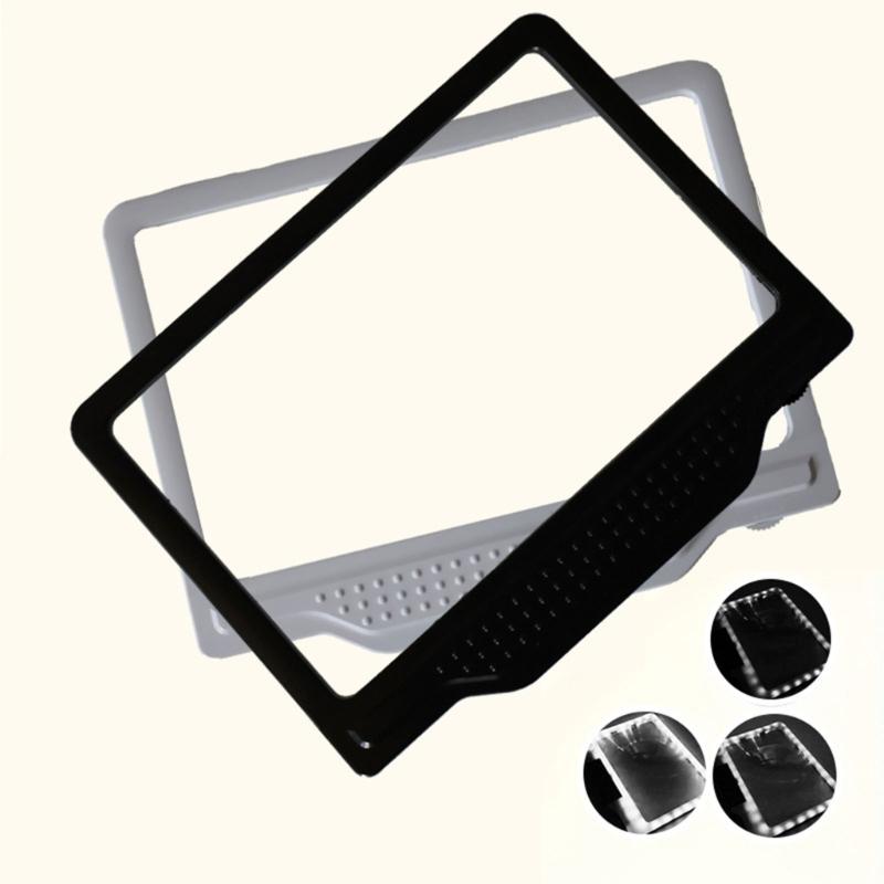 Handheld Reading Page Magnifier for Small Print with Integrated Light, Acrylic Lens and ABS Frame for Books, Newspapers and Labels