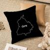 PPunjab MMap Pillow Case Antidustmite Pillowcase Invisible zipper silky plush Sofa