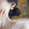 S925 Silver Korean Fashion Butterfly Shell Earrings for Women