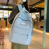 Simple and Versatile Ins Campus Style Backpack Female Solid Color Large Capacity High School Student Schoolbag Travel Computer Backpack