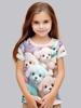 Colorful Cat Girl's T-Shirt Cute Patterns Summer Short Sleeves 3D Print Girl's Top Fashion Casual Streetwear Children's Clothing