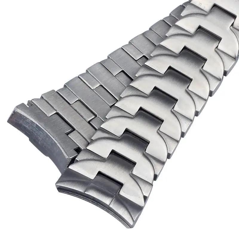 Solid Stainless Steel Watch Strap for Panerai Luminor PAM441 PAM111 Series 22mm 24mm Arc Interface Solid Metal Silver Watchbands