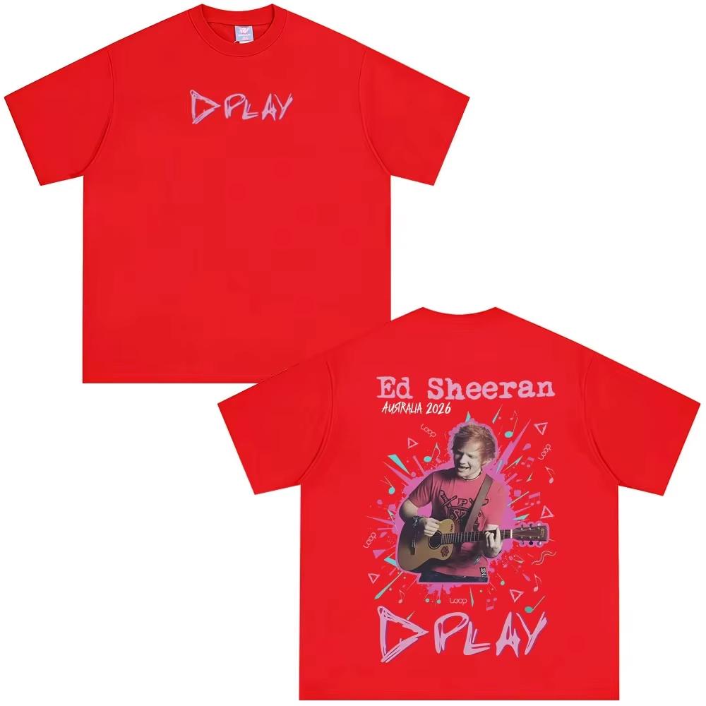 

Ed Sheeran Loop Tour 2026 Print T Shirts Unisexs Women Harajuku Tshirts Summer Cotton Aesthetic Trendy Casual Tshirts 4XL