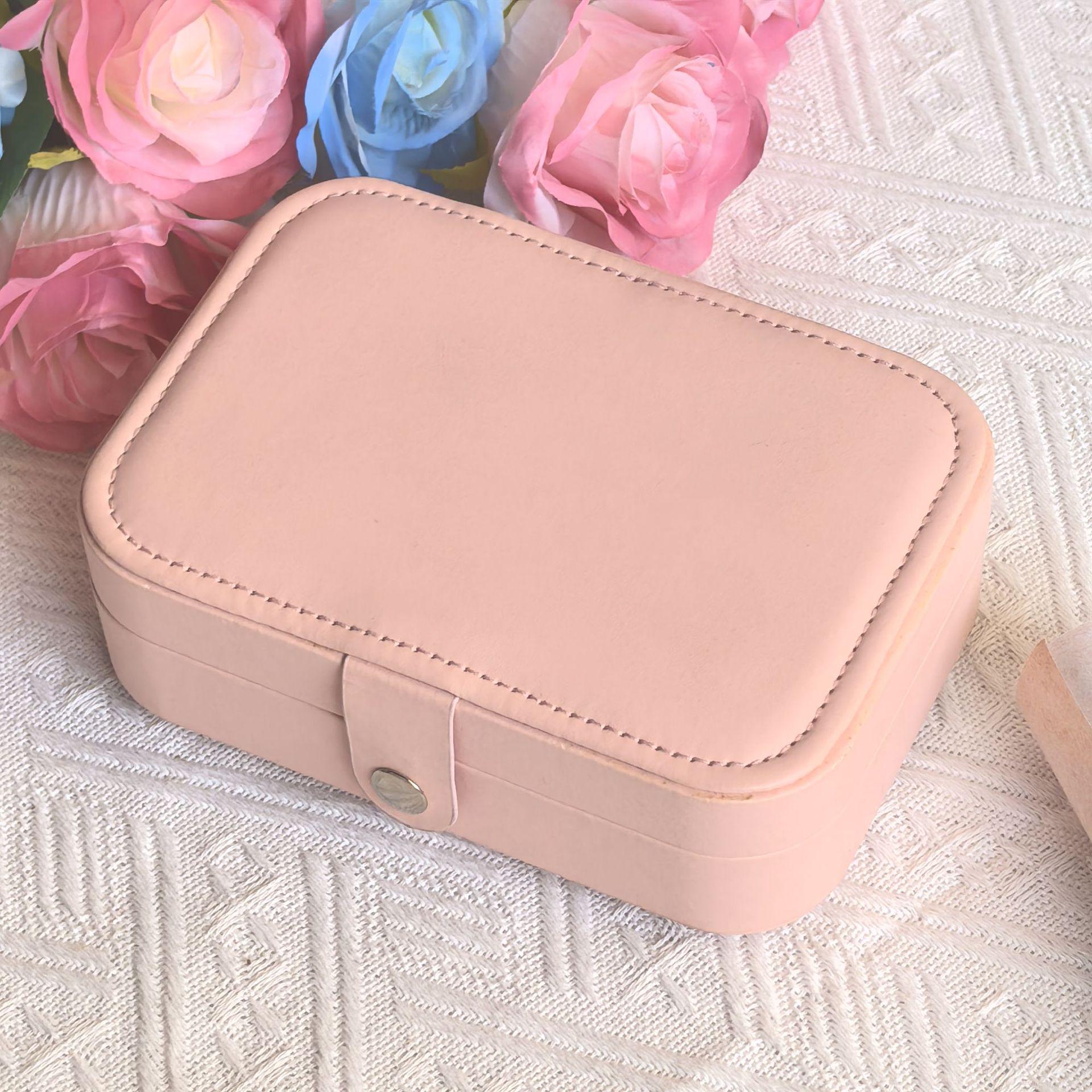 High-End Multi-Layer Portable Travel Jewelry Box - Waterproof, Dustproof, Multifunctional Leather Storage 16.5x11.5x5.5cm