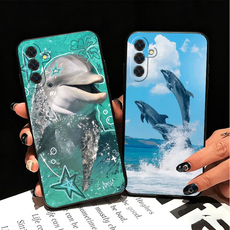 Ocean Cute Dolphin Soft Phone Case for Samsung A17 A37 A57 A16 A26 A36 A56 A15 A25 A35 A55 A14 A24 A34 A54 A13 A23 A33 A53 A52 A