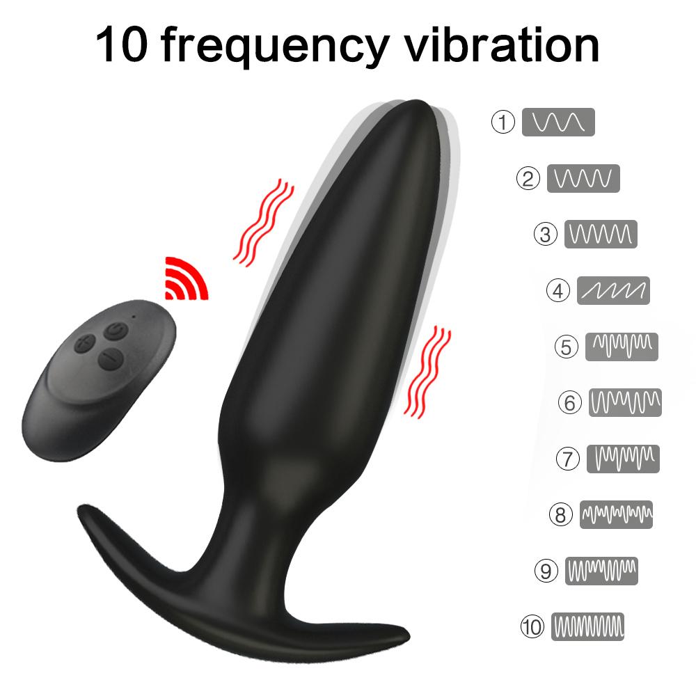 Vibrerende rumpestøpsler Dildo Vibrator Prostatamassasje Trådløs fjernkontroll Analplugg G-punktstimulator Sexleketøy for kvinne