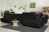 U-shaped Corner Sofa Bed, Extendable F. Bosso Family Sleeping Furniture Burgundy Velvet