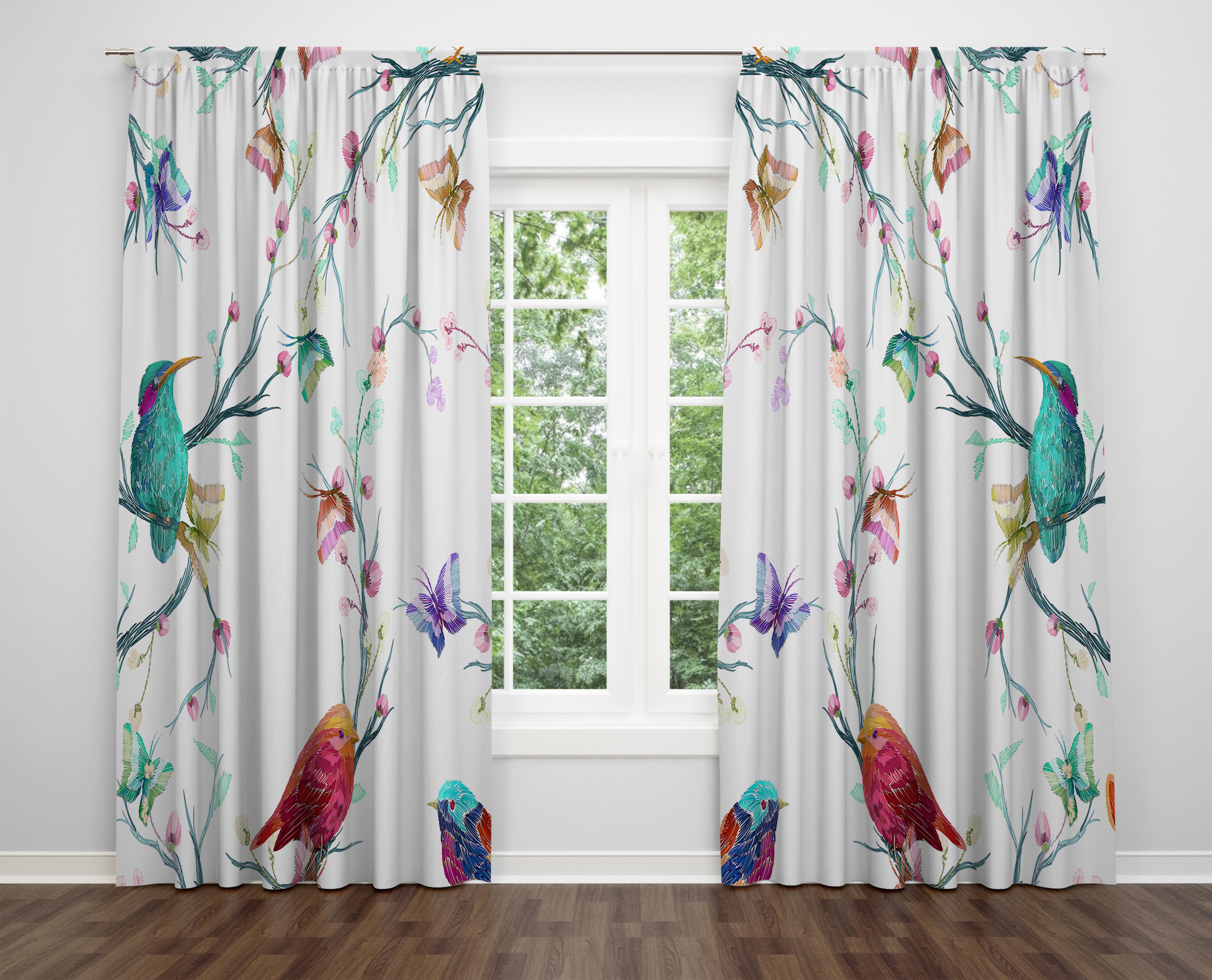 

Декоративний дизайн, високоякісна бавовняна тканина, ви можете вибрати одну або подвійну фіранку з крила 1 piece різнокольоровий