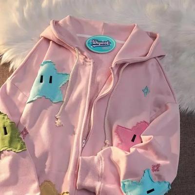 Y2K Übergroßer Mantel Herren Persönlichkeitsdruck Damen Kapuzenpullover Mode Punk Harajuku Paar Reißverschluss Kapuzenpullover Oberteile Kawaii Kleidung