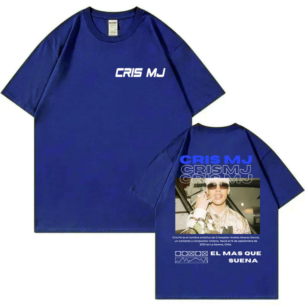 Singer Cris Mj Double Sided Print Tshirt Men Women Clothing Fashion Hip Hop Tshirts Summer Casual Loose Short Sleeve T Shirt