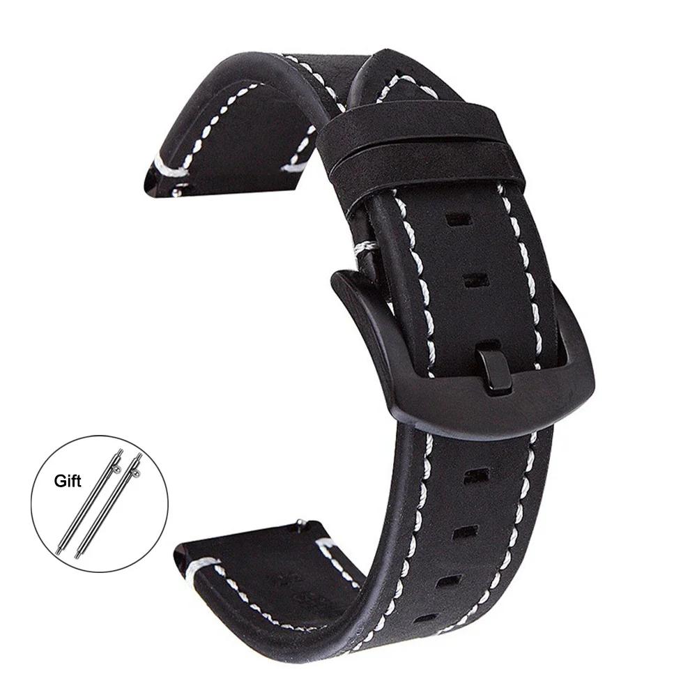 Retro Calf Leather Strap 18mm 20mm 22mm 24mm Wrist Belt Universal Replacement Watchband Quick Release Soft Bracelet Accessories
