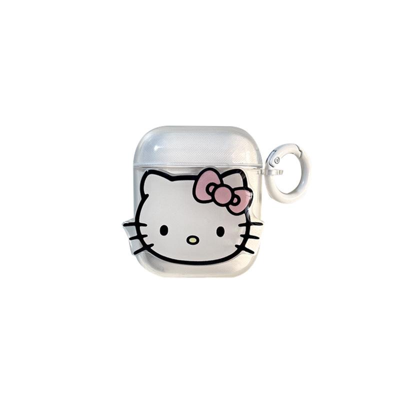Applicable Airpods 1 /2 Generation Apple Bluetooth Protective Case Earphone Case Pro3 Generation Cat Buckle Wind Girl