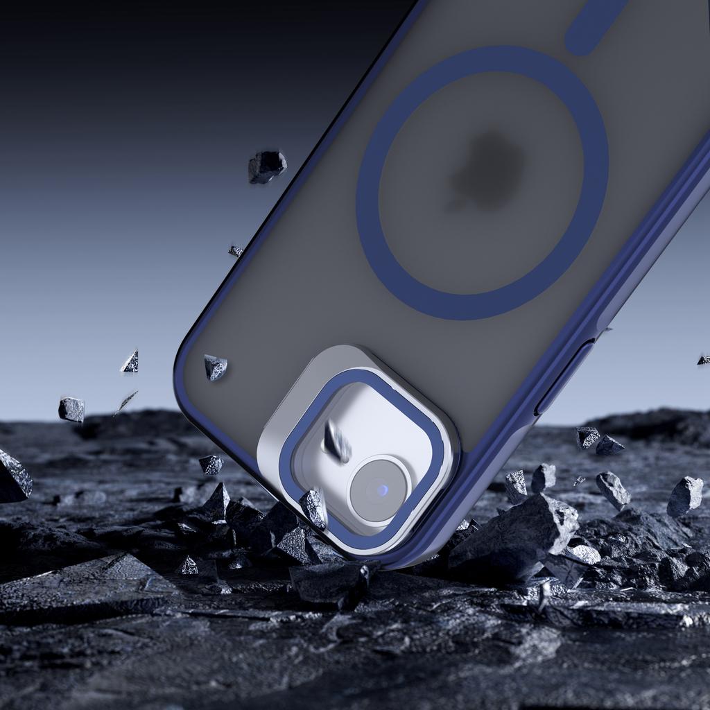 For iPhone 16e Case Compatible with MagSafe Lens Kickstand PC+TPU Matte Phone Cover
