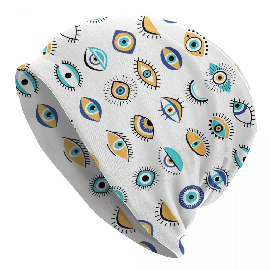 Mediterranean Evil Eye Skullies Beanies Caps Hip Hop Winter Warm Knitted Hat Adult Unisex Turkish Amulet Culture Bonnet Hats