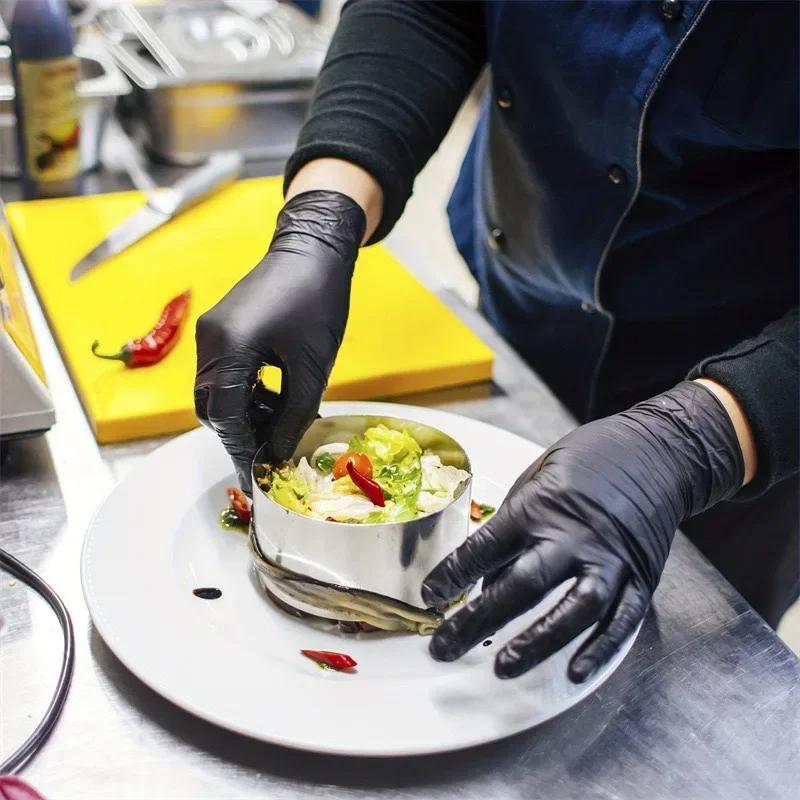 S/M/L/XL Black Nitrile Gloves Disposable Household Elastic Latex Free Waterproof Durable For Cleaning Household Chores Car