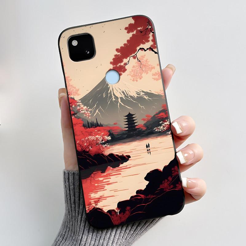 For Google Pixel 4a 4G Case Luxury Cute Love Rabbit Funny Soft Black Matte TPU Silicone Back Protective Cover Slim Thin Casing