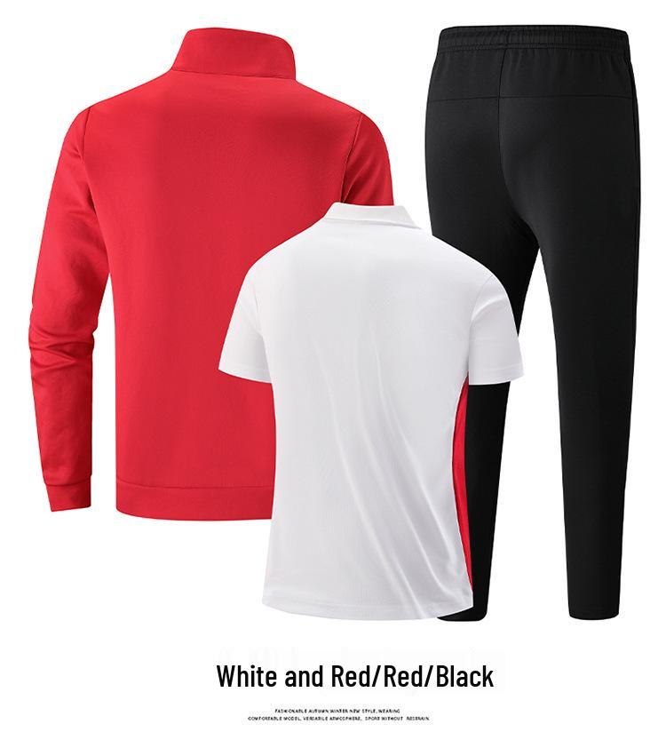 Chinese Team Stand-up Collar Sportswear: Athletic Game POLO Shirt & Casual Uniform Three-Piece Set