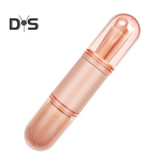 

4 шт./набор 4-в-1 многофункциональная кисть для макияжа выдвижная основа рассыпчатая пудра тени для век румяна консилер косметическая кисть женские инструменты для макияжа бежевый