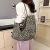 Wind Fashion Leopard Print Underarm Tote Big Bag New Casual Women's Bag Twill Canvas Bag Bag Women's Shoulder Bag