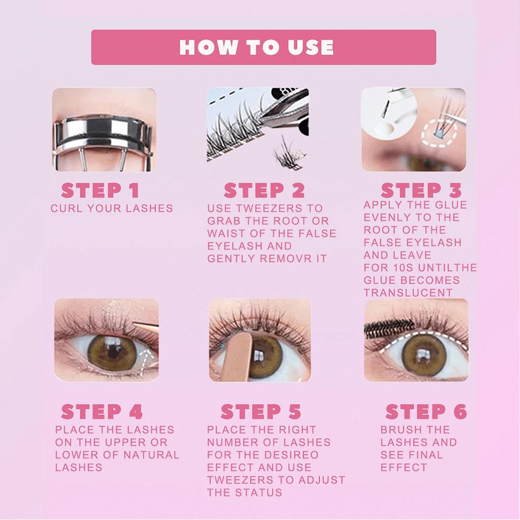 32 Rows Large Capacity Eyelashes Extension Professional Individual Cluster DIY Lashes Natural False Eyelashes Makeup Products