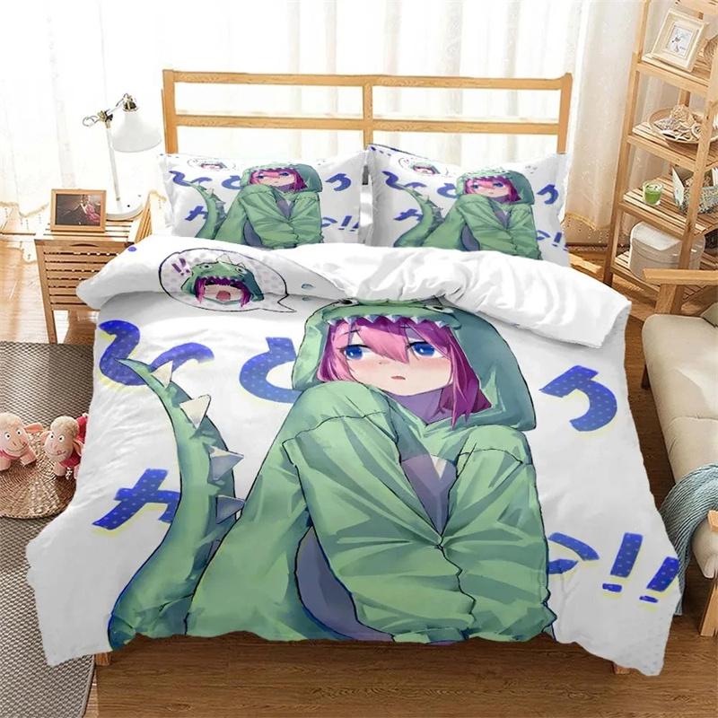 3D Print Bocchi the Rock Bedding Set,Duvet Cover Comforter Bed Set Quilt Cover Pillowcase,King Queen Twin Size Boys Girls Adults
