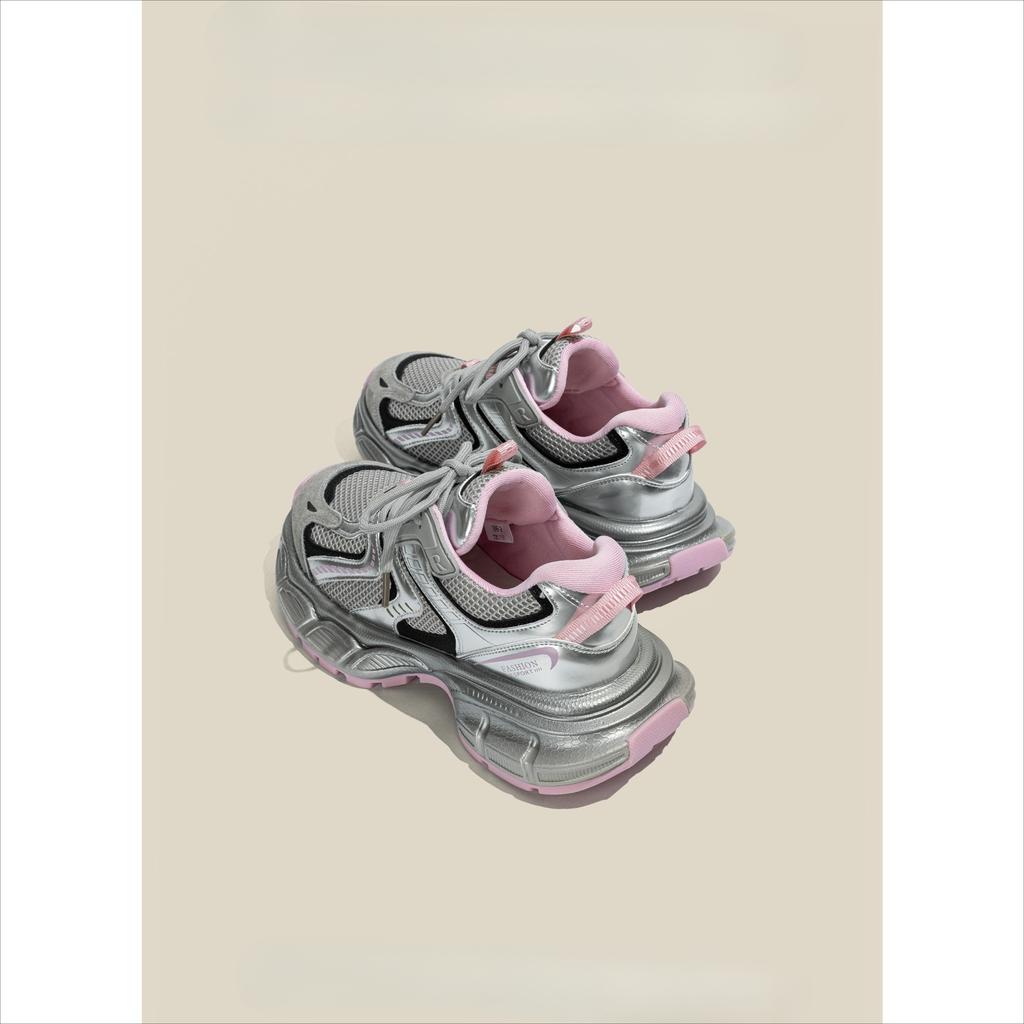 Cool street~ Koreanische Version von Sportschuhen Frühjahr 2025 neu dicksohlige Nischen-Freizeit-Dad-Schuhe Damen-Ins-Trend