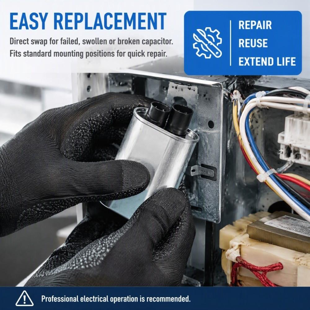 Stainless Steel High Voltage Capacitor Universal Step-up Capacitor for CH85 Home Appliance Repair