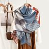 High value, simple and creative, geometric printed silk scarf, women's trendy and fashionable, high-end air-conditioned room temperament shawl
