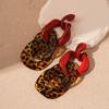 Orecchini a borchia con stampa leopardo unici Orecchini impermeabili Orecchini alla moda Borchie geometriche per orecchie Adatti a varie occasioni