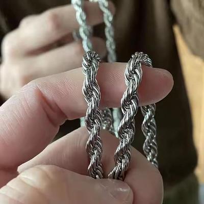 Collana a catena intrecciata da uomo personalizzata alla moda in stile coreano - Gioielli hip-hop in acciaio inossidabile