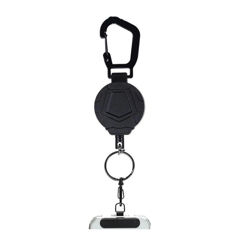 Anti-Theft Retractable Phone Holder Keychain Heavy Duty Strap Tether With Carabiner For Hiking Cycling Climbing