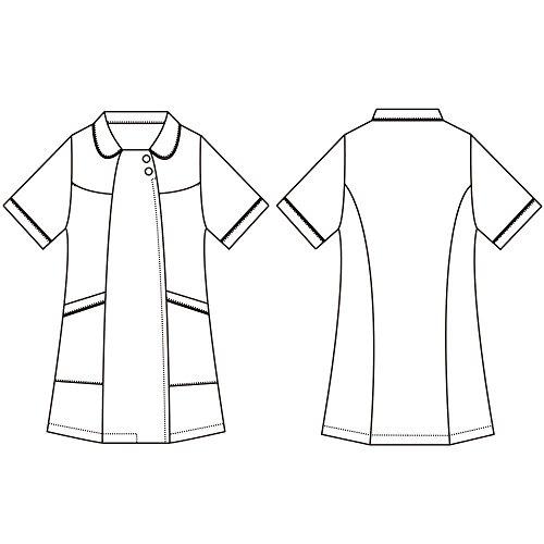 Nursery Women's Open-Collar Piping Jacket, Opaque, Stretch, Medical/Nursing Coat, Size Small, White/Pink, 769112A