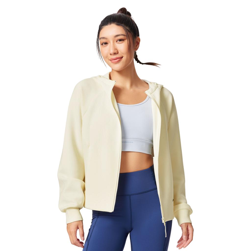 Li Ning Fitness Series Sports Casual Solid Color Zip-Up Hoodie Women Hoodies AWDV512-1