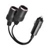 12V 24V Car Charger Plug Male to 2 Way Female Cigarette Socket Extension Cord Cable