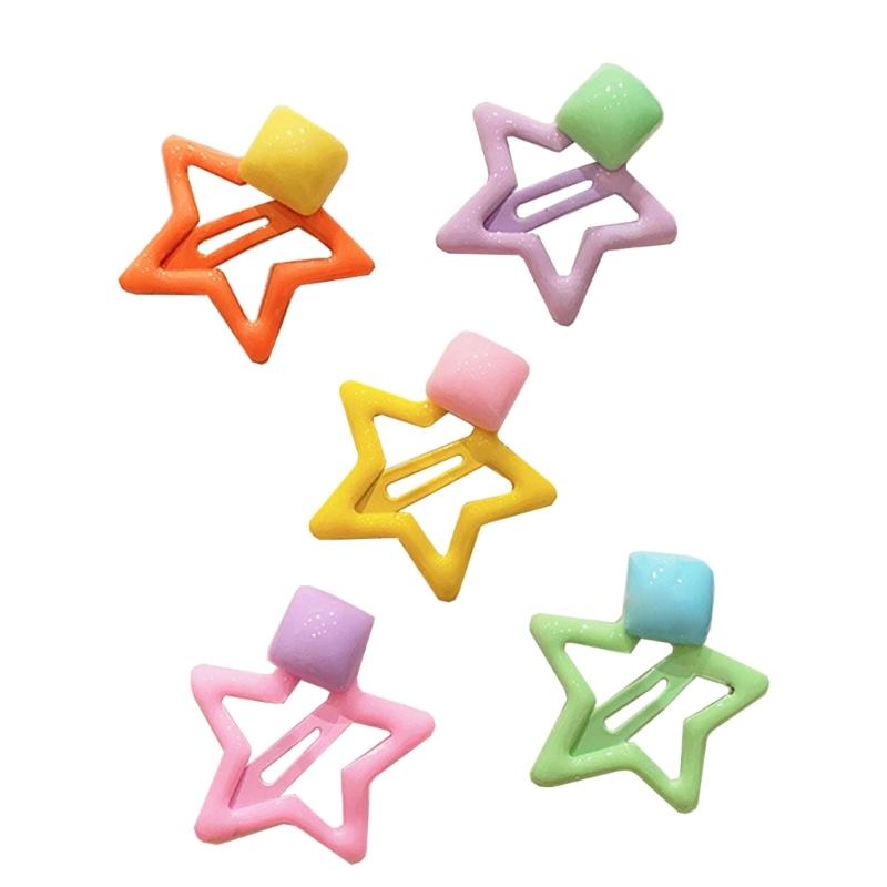 

5 Pcs Sweet Girls Hairpins Hair Clips Accessories for Kid Stage Performence Colorful Headpieces Y2K Girls Headdress