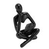 Thinker Reading Statue Resin Sitting Figure Abstract Art Ornament for Living Room Cabinet Decoration Black