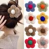 Headwear Flower Hair Claw Plush Crab Hair Clips Hairpins Hairgrips Autumn Winter