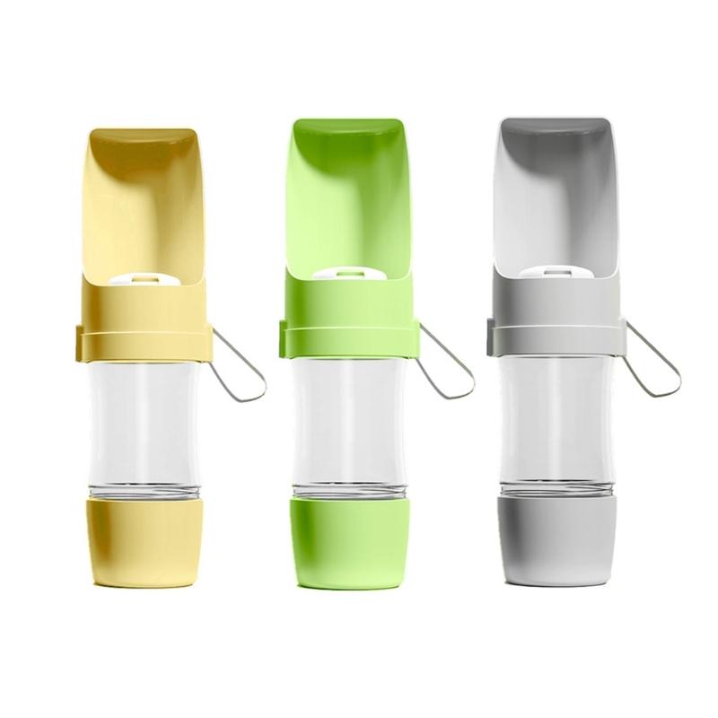 Dog Water Bottle with Food Dispenser Drinking Bowl for Outdoor Walking Travel Foldable Drinking Bottle Food Container