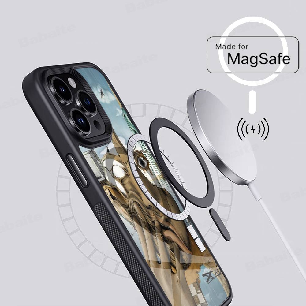 Salvador Dali Art Phone Case Magnetic Case For IPhone 16 14 13 12 11 15 Pro Max Plus For Magsafe Wireless Charge Cover