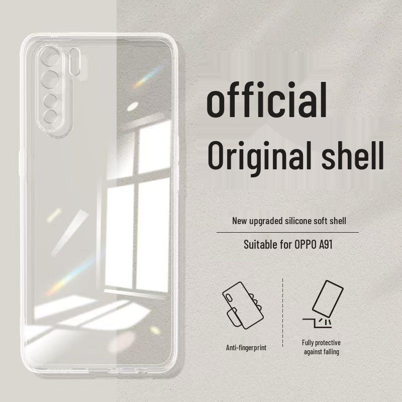OPPO A91 Simple Solid Color Liquid Full Coverage Phone Case with Drop Protection - New Model