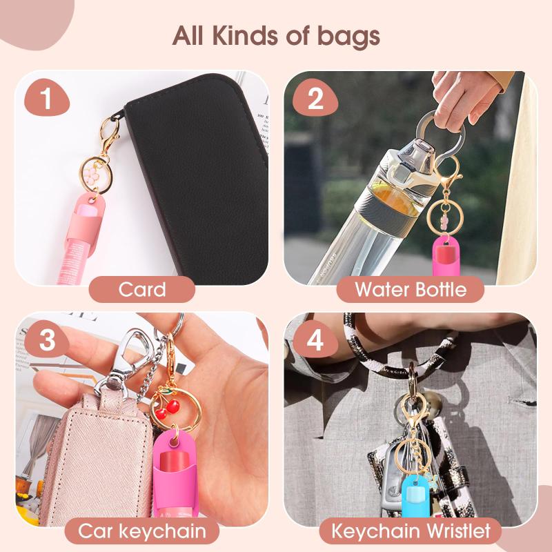 Slipper Shape Silicone Keychain Cap Accessories Portable Durable Holder Keychain Compatible For Lipgloss Storage And Balm Cap