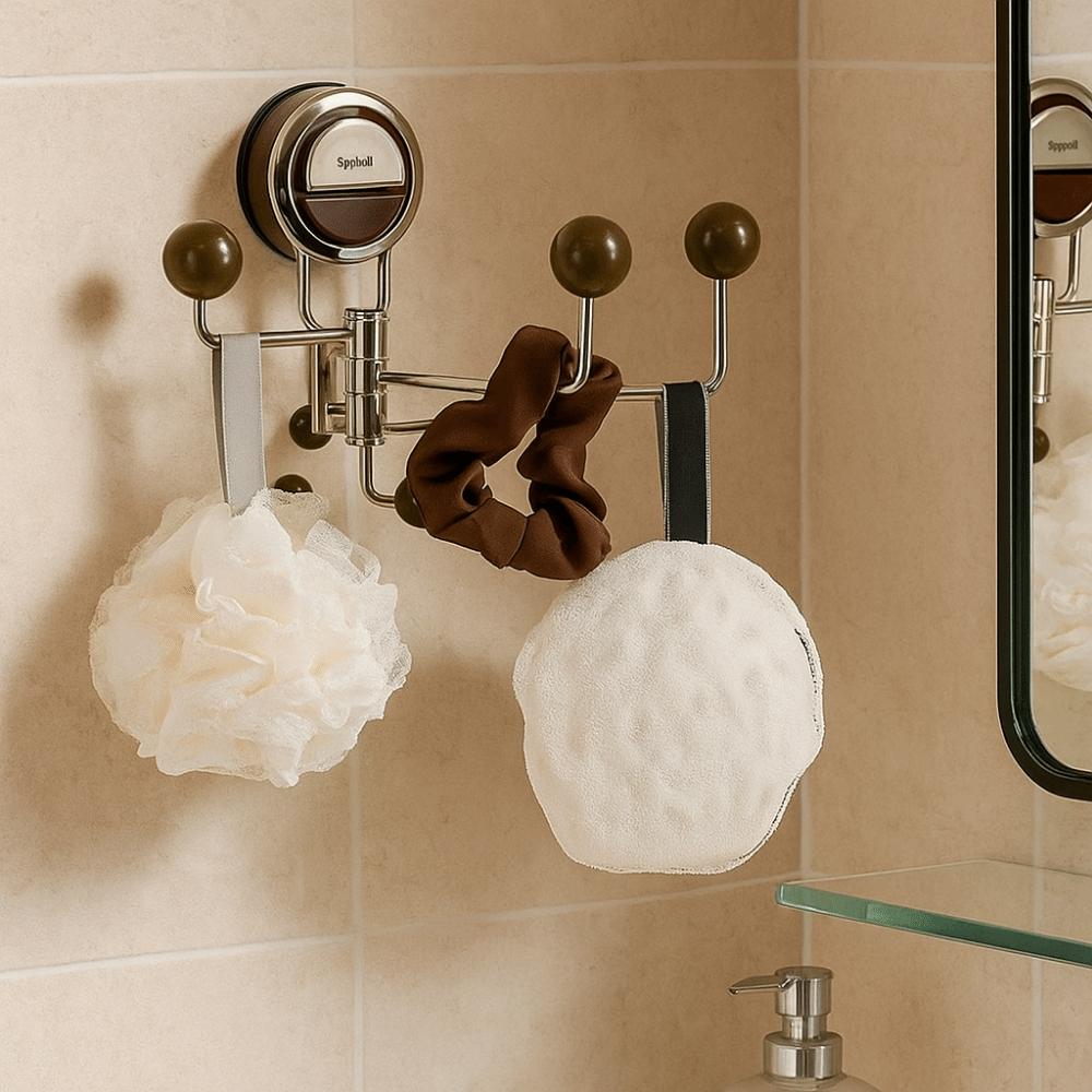 Wall Mounted Suction Cup Hook Traceless Removable Shower Hooks Space Saving Waterproof Bathroom Towel Hooks Bathroom